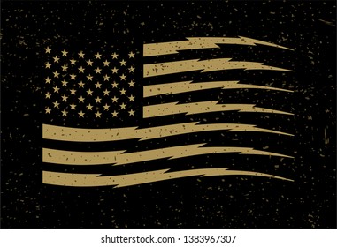 American Flag with Stripes in Lightning Shape