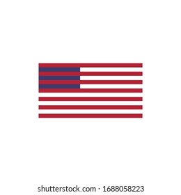 American flag stripes only. no stars, postcard or t-shirt print. An american postcard. Stock Vector illustration isolated on white background.