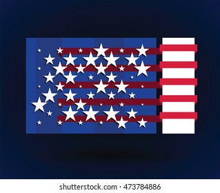 american flag style flyer with stars abstract vector illustration