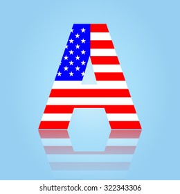 American flag style font