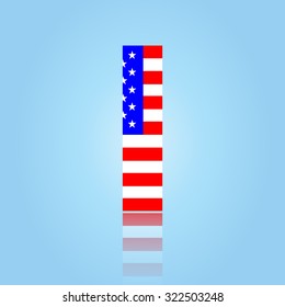 American flag style font