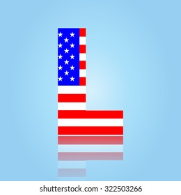 American flag style font