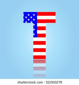 American flag style font