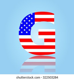 American flag style font
