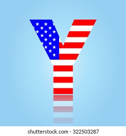 American flag style font