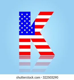 American flag style font