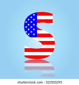 American flag style font
