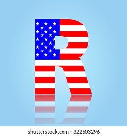 American Flag Style Font