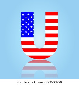 American flag style font