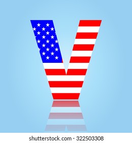 American flag style font