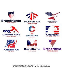 American Flag Style Logo Design