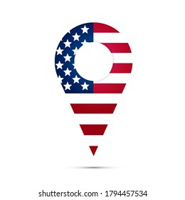 American flag style pointer, vector art illustration.