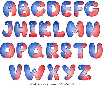 American Flag stylized alphabet
