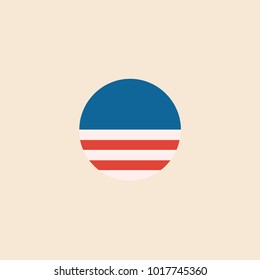 American flag symbol in retro colors. 