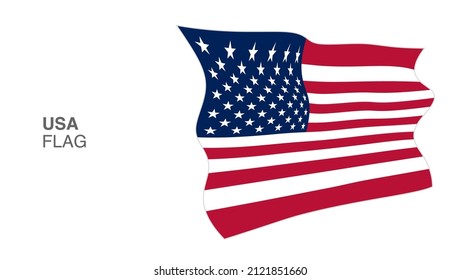 American flag symbol in white colors background. Vector illustration.