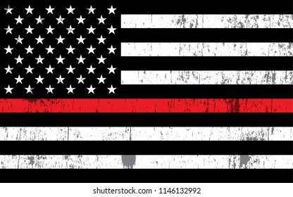 An American flag symbolic of support for firefighters. Vector EPS 10 available.