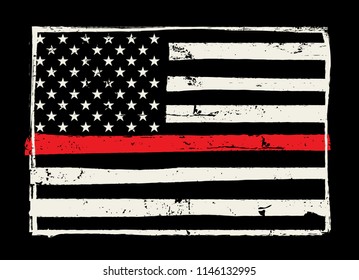 An American flag symbolic of support for firefighters. Vector EPS 10 available.