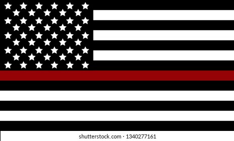 An American flag symbolic of support for firefighters. Vector EPS 10