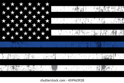 An American flag symbolic of support for law enforcement. Vector EPS 10 available.