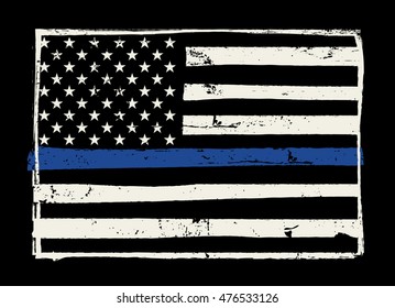 An American flag symbolic of support for law enforcement. Vector EPS 10 available.