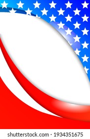 American flag symbolism banner frame with empty space for your text, vector art illustration.
