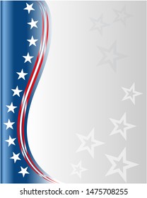American flag symbols background frame border card with stars and clean  space for your text, for cards, posters, covers.