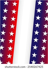 American flag symbols blue-red gradient background with stars vector design.	
