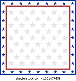 American flag symbols border with blank space for text.	
