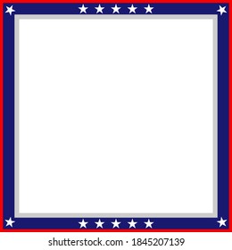 American Flag Symbols Border With Blank Space For Text.	
