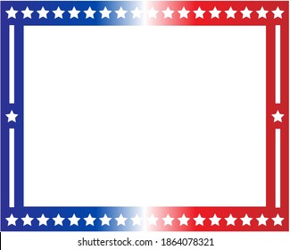 American Flag Symbols Border With Blank Space For Text.	
