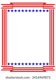 American flag symbols decorative festive frame c empty space vector illustration	
