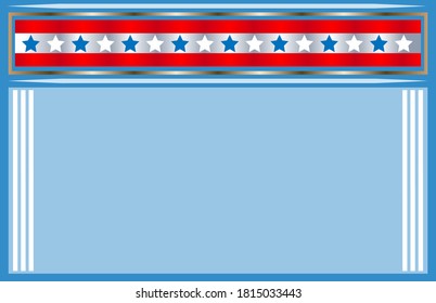 American flag symbols decorative frame background poster with empty space for text.