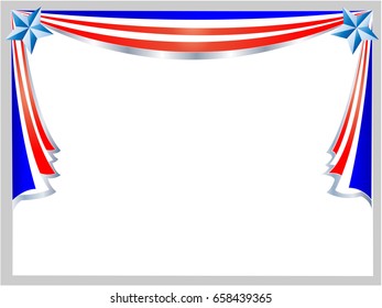 American flag symbols holiday frame with empty space for your text on white background vector design template.
