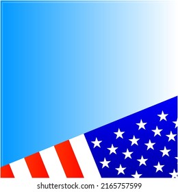  American flag symbols patriotic background frame corner with empty space for your text.