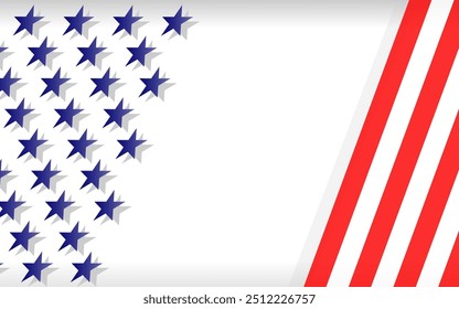 American flag symbols patriotic background border with copy space for text vector design template