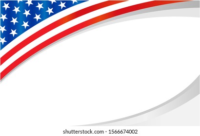 American flag symbols patriotic  banner frame with empty space for your text vector design template.