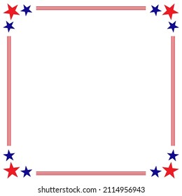 American flag symbols patriotic border frame with copy space for your text.