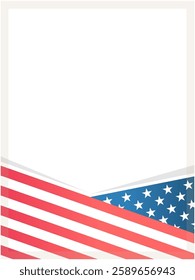 American flag symbols patriotic frame border with copy space for text vector design template	
