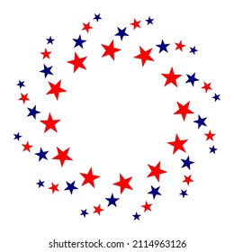 American flag symbols stars round border frame logo symbol card banner with empty space for text.	
