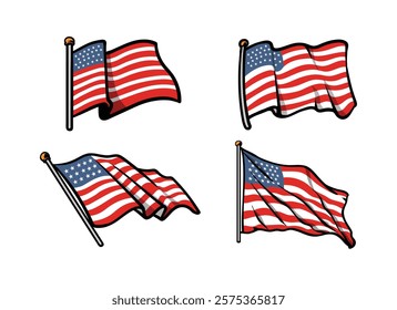 american flag symbols vector art