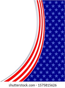 American flag symbols wave pattern patriotic background border with empty space for your text vector design template.
