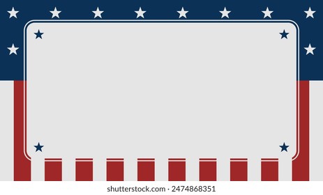 American flag template background with copy space. USA background illustration