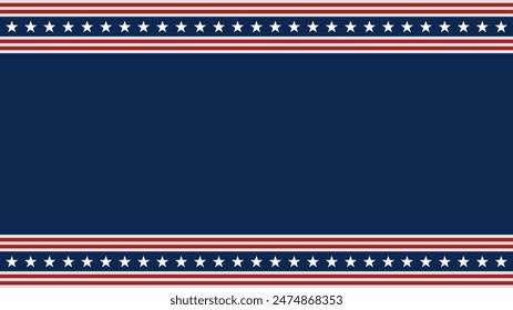 Fondo de Plantilla de la bandera americana con espacio de copia. Ilustración de fondo USA