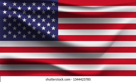 Realistic Flag United States America Symbol Stock Vector (Royalty Free ...