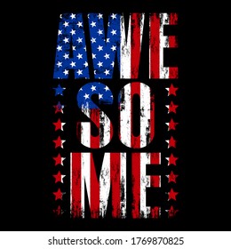 American Flag, with a text, AWESOME, Awesome USA Flag