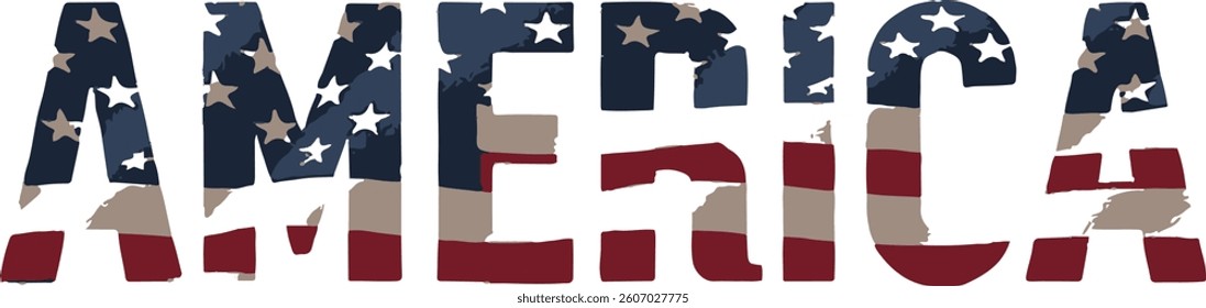 American flag text depicting heritage and patriotism on a transparent background