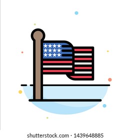 American, Flag, Thanksgiving, Usa Abstract Flat Color Icon Template