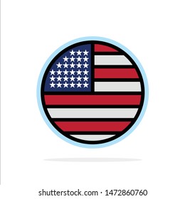 American, Flag, Thanksgiving, Usa Abstract Circle Background Flat color Icon