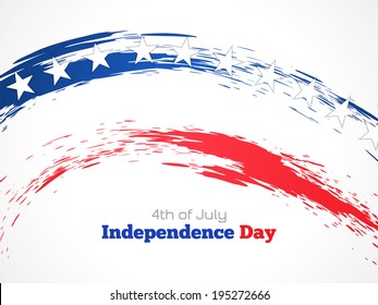 American Flag Theme Background Design For Independence Day. 