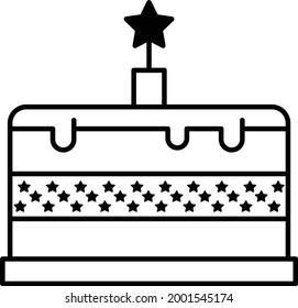 American Flag theme Cake Concept Vector Icon Design, US Independence Day Symbol, USA federal holiday Sign, Memorial or Patriot Day Stock illustration